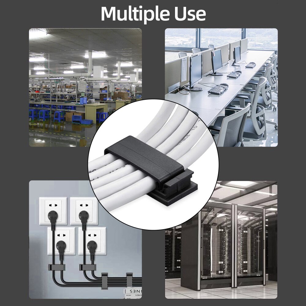 !ACCEZZ 30pc Large Wire Organizer Cable Holder Cord Management Harness Clamp Clip for PC Power Cable Wiring Desktop Cord Manager