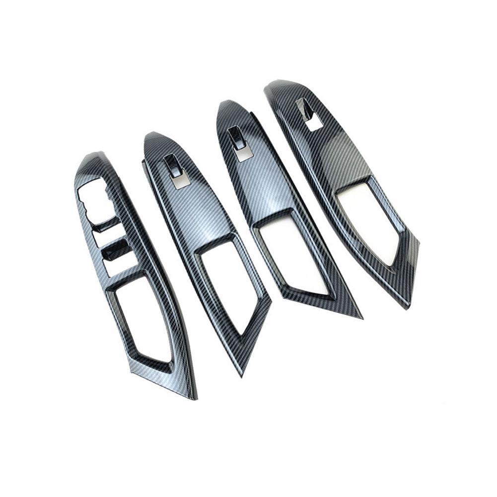 Car Carbon Fiber Window Lift Panel Switch Cover Trim For Ford Focus: Default Title