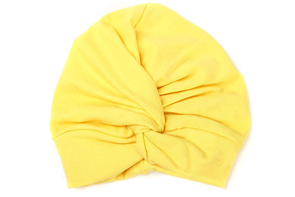 Indianmössa bomullssnusnäsdukar bebisflickor barn turban pannband hår pannband omlott tillbehör för barn huvudbonad huvudinpackning: Gul