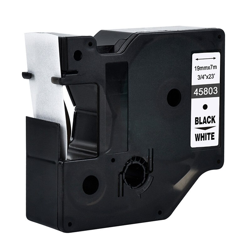 5 stuks 45803 compatibele dymo  d1 19mm etikettenprinters zwart op wit 3/4 & #39 ;& #39 ; w  x 23 & #39 ; l  (19mm*7m) s0720830 voor dymo etikettenmakers