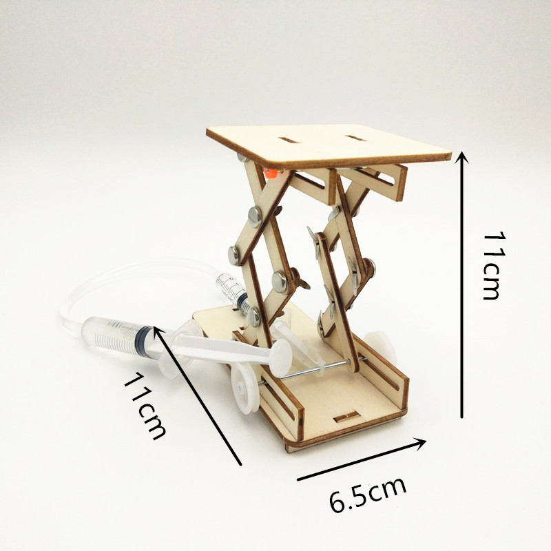 Happyxuan niños DIY Juguetes De ciencia, Kit de aprendizaje científico, mesa de elevación hidráulica, modelo, física, escuela, proyectos