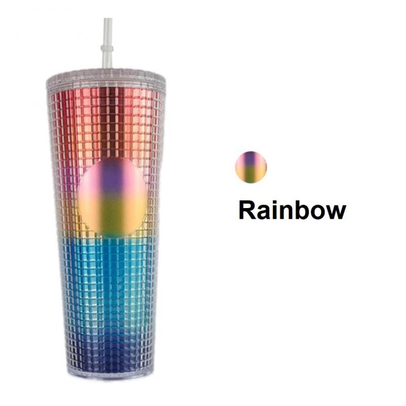 Tasse à café diamant 710ml, avec paille, Double couche en plastique, avec grille de maïs, déesse rayonnante: 11