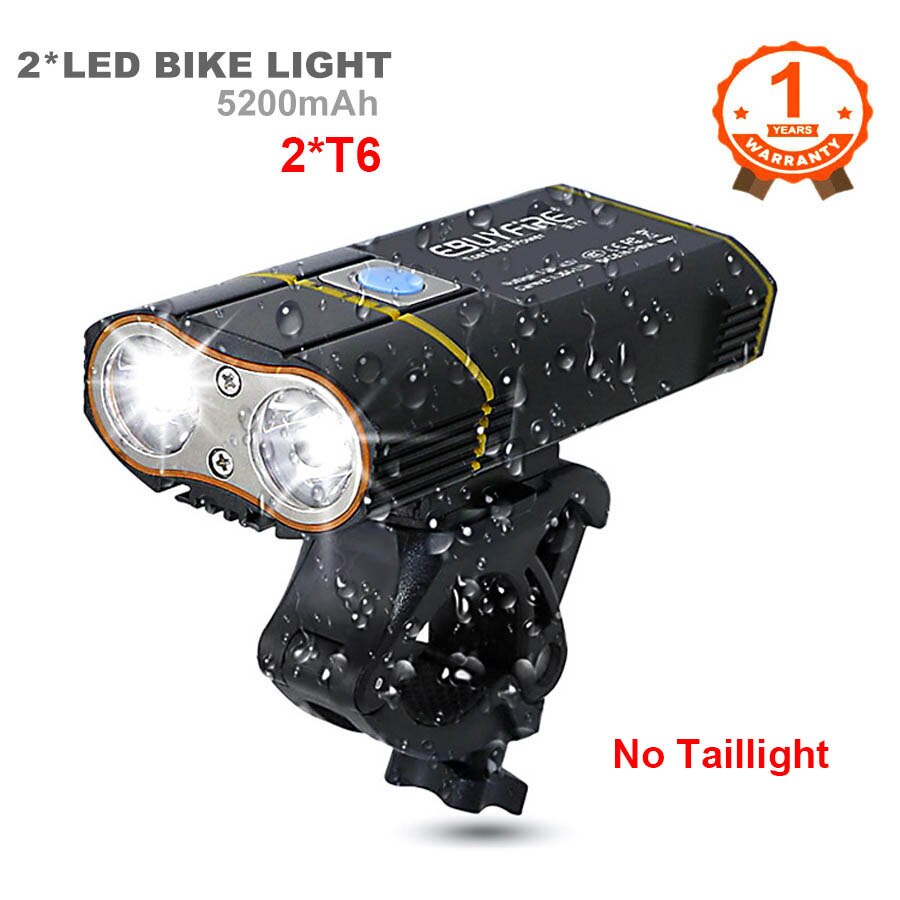 6000LM Bicycle Light 2x XML-L2 LED Bike Light With USB Rechargeable Battery Cycling Front Light +Handlebar Mount: SetC T6 Bike light