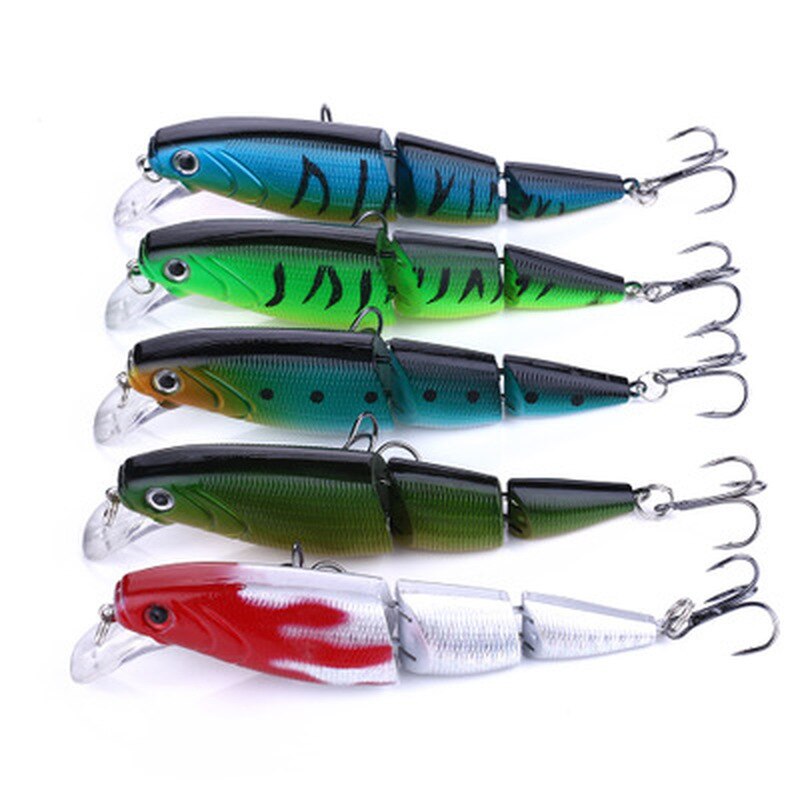 110mm/14.7g Multi Section 3D Bionic Bait Lifelike Artificial Fishing Lures Colorful Plastic Hard Bait Fish Accessories