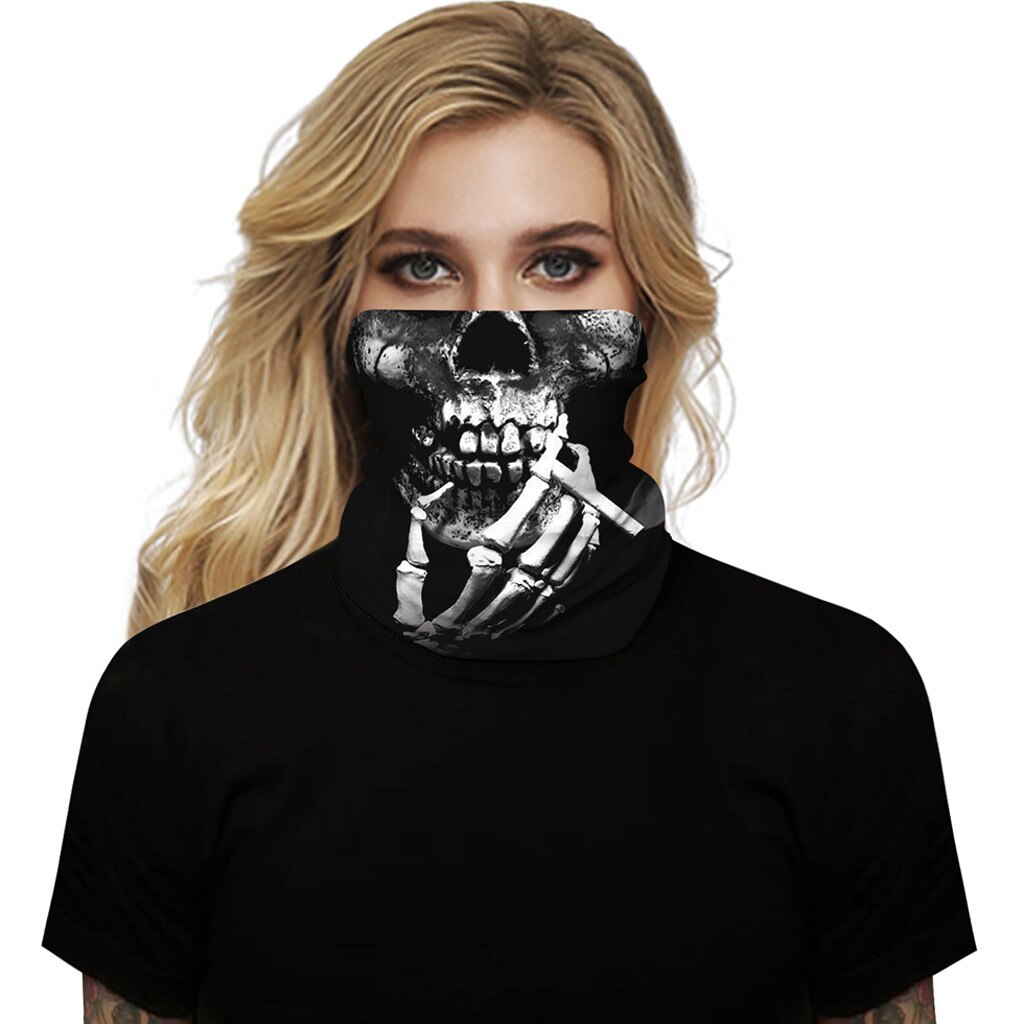 Unisex Skull Bandana Face Halloween Scarves Seamless Digital Print Neck Gaiter Tube Mask Unisex UV Sun Smooth Breathable scraf