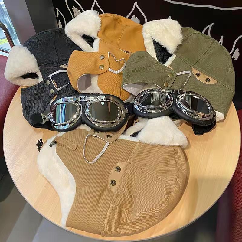 Ear Cap Mannen Bescherming Biking Skiën Koude Kleding Masker Bril Koperen Gesp Piloot Katoenen Hoed Verdikt Warm