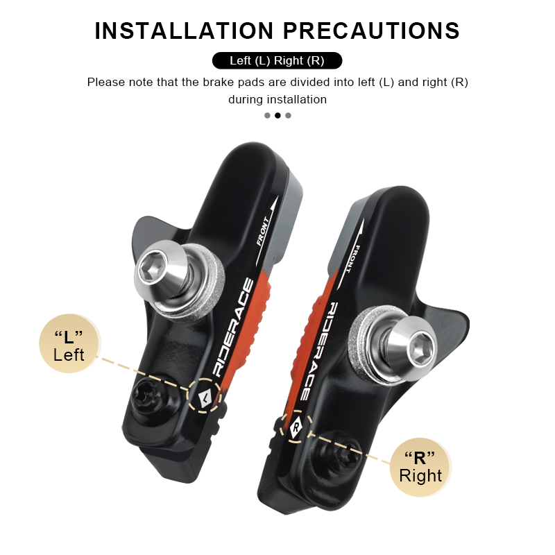 Ganasce freno per bicicletta con trogolo per fango Silenzioso cerchio in lega di alluminio Freno per ruota di attrito Pastiglie freno per bici Foglio di gomma sostituibile