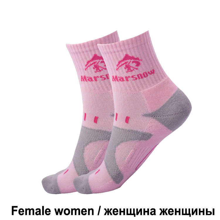Termisk skiløb sokker til mænd kvinder isoleret opvarmet støvle snow snowboard sokker til ekstreme temperaturer: Kvinder lyserød