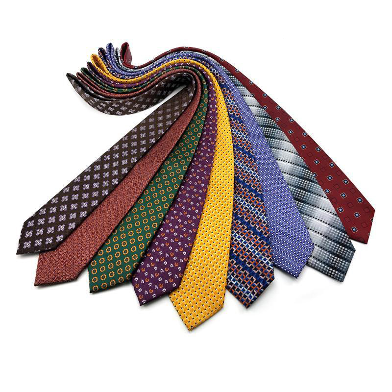 Corbata de lujo de 8CM para hombre, corbatas de lunares para novio, padrino de boda, tejido Jacquard Floral, Ascot, accesorios formales para de negocios