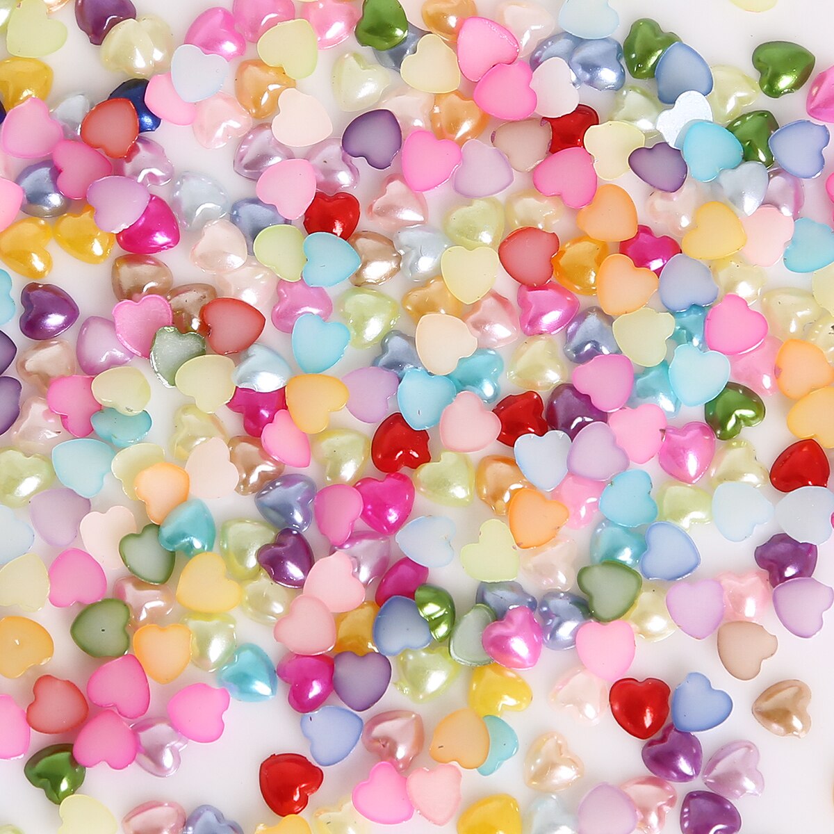 50/100/200/300Pcs/lot heap imitation white plastic half pearl heart beads 3/4/6/8/10/12mm flatback cabochon Scrapbooking Crafts