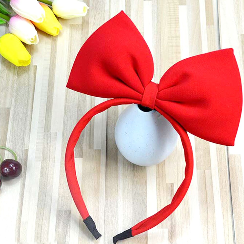 Mignon rouge grand nœud cheveux coton bandeau lolita bandeau cheveux grand nœud papillon bandeaux fille tête cerceau filles cheveux accessoires: Headband 1