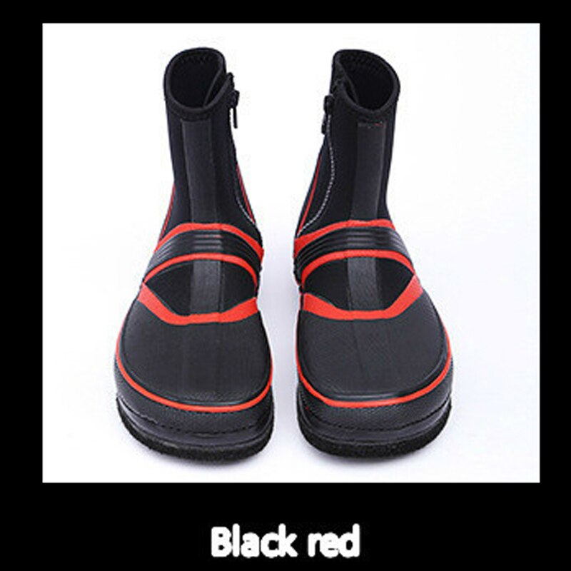 Antiskid fishing shoes, sea fishing shoes, nail soled shoes, rain boots, antiskid felt soled rock fishing shoes, fishing gear: Red