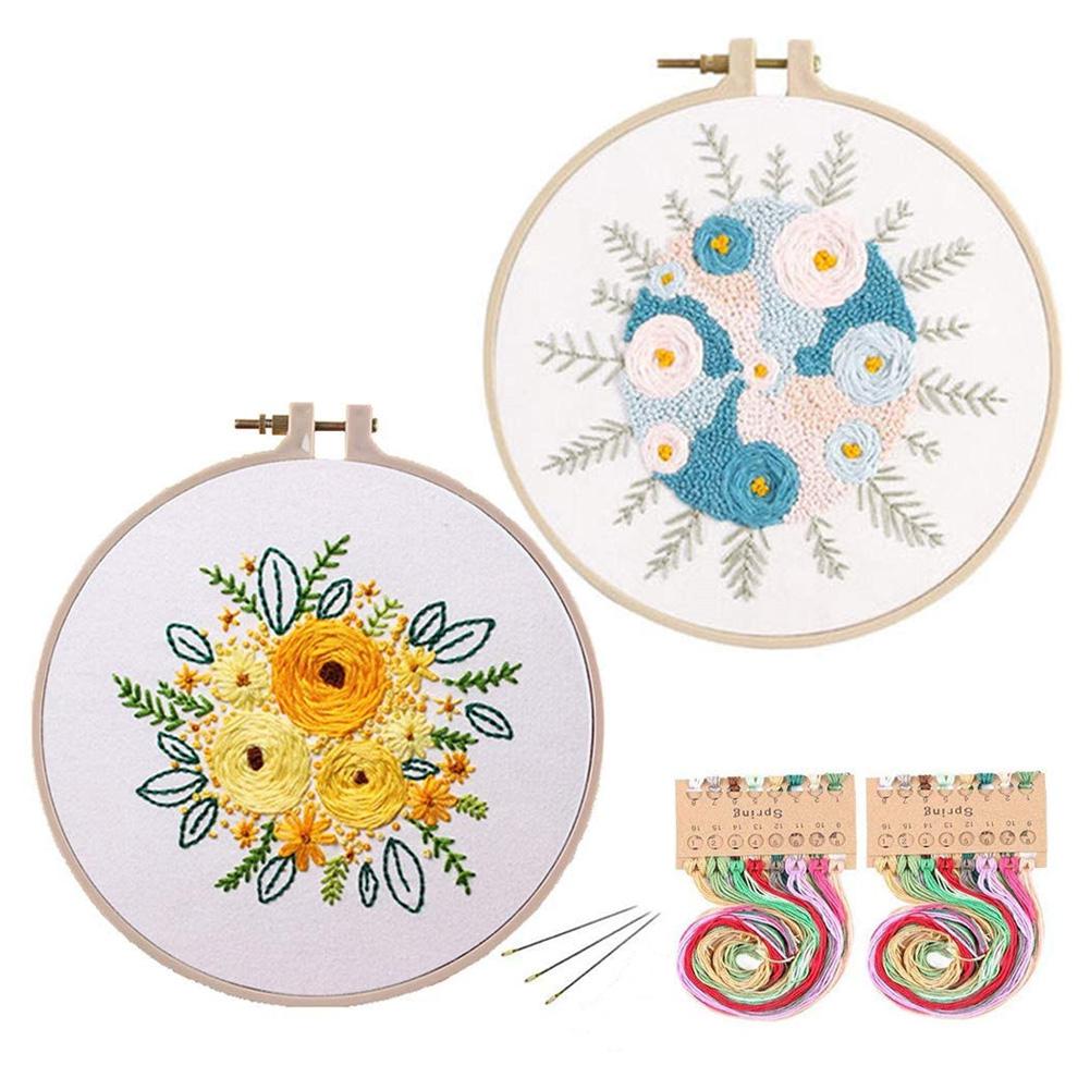 DIY Embroidery Cross Stitch Kits Flower Patterns Needlework Set with Embroidery Handmade Arts Crafts Sewing supplies Home Decor