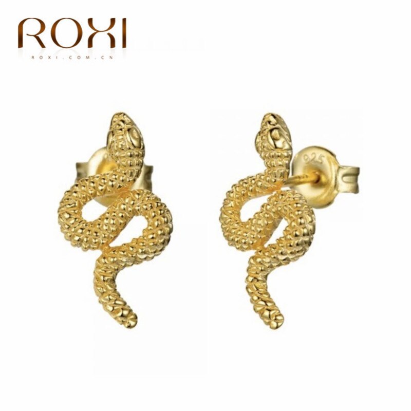 Roxi simple orm örhängen 100% 925 sterling silver djur serpentin örhängen för kvinnor smycken bijoux oorbellen
