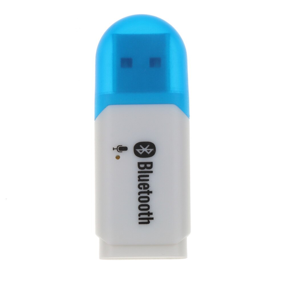 Kebidu Bluetooth 5.0 Mini USB Wireless Adapter Audio Stereo Receiver Car kit with microphone for compute Car player speaker: Blue