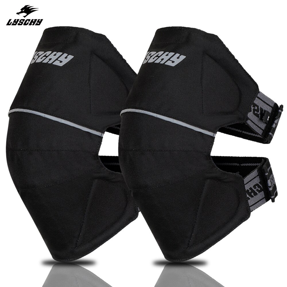 LYSCHY letnie motocyklowe ochraniacze na kolana wioślarz MTB skuter orteza stawu skokowego motocykl CE ochronny sprzęt mężczyźni na wolnym powietrzu Sporty Kneepads: czarny / M