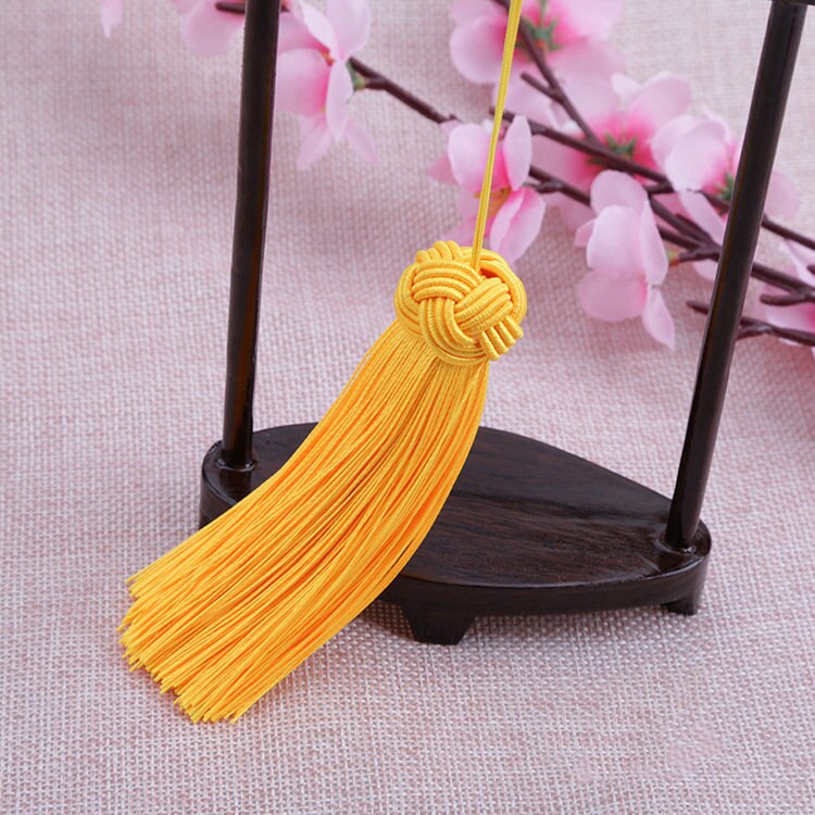 2PC multicolore Polyester petit ananas casquette gland bricolage artisanat fournitures rideau vêtement couture accessoires bijoux faisant pendentif: Yellow