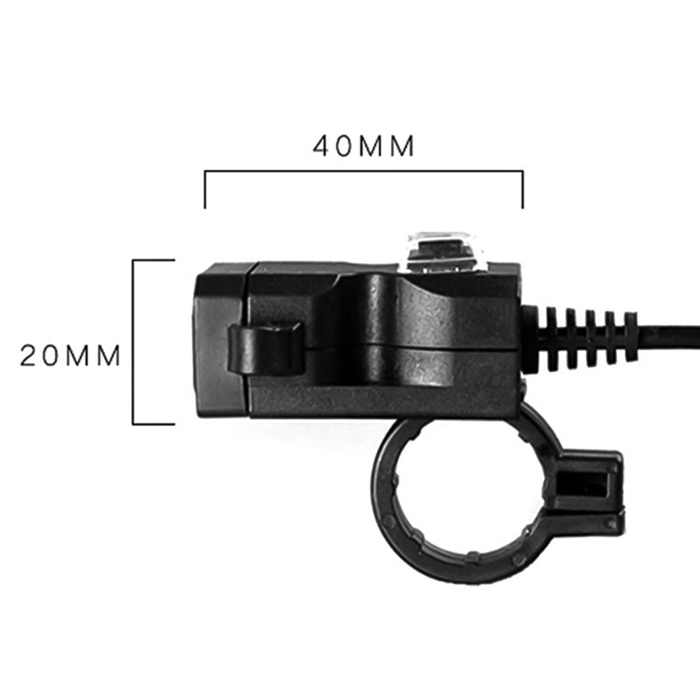 12-24V/9-90V Dual Usb-poorten Motorfiets Stuur Achteruitkijkspiegel Telefoon Oplader