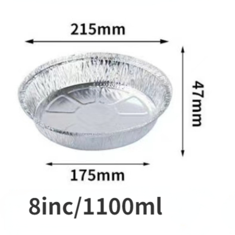 7/8/9Inch Disposable Aluminum Foil Pan(Without Lid) Round Tin Foil Tray for Air Fryers Baking Cooking Storage Roasting 20Pcs: light yellow