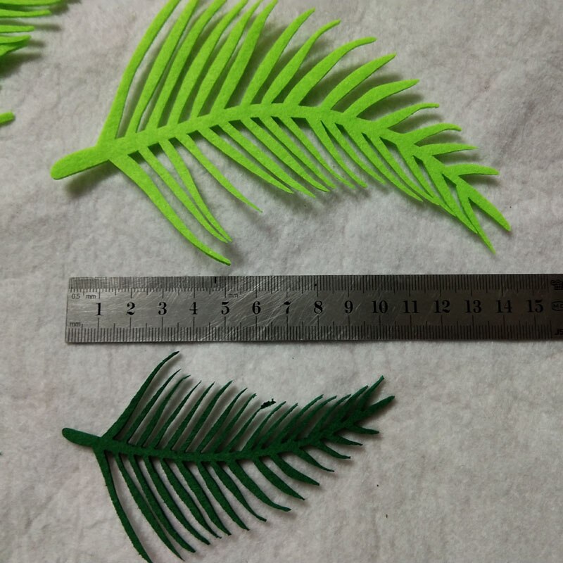 16 stycken zyokra märke blandat stort litet grönt blad filttyg handgjort nonwoven dekoration diy filttyg