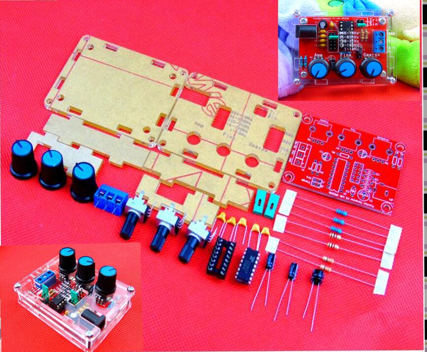 XR2206 Function Generator DIY Kit Sine, Triangle, Square Output 1HZ-1MHZ +CASE