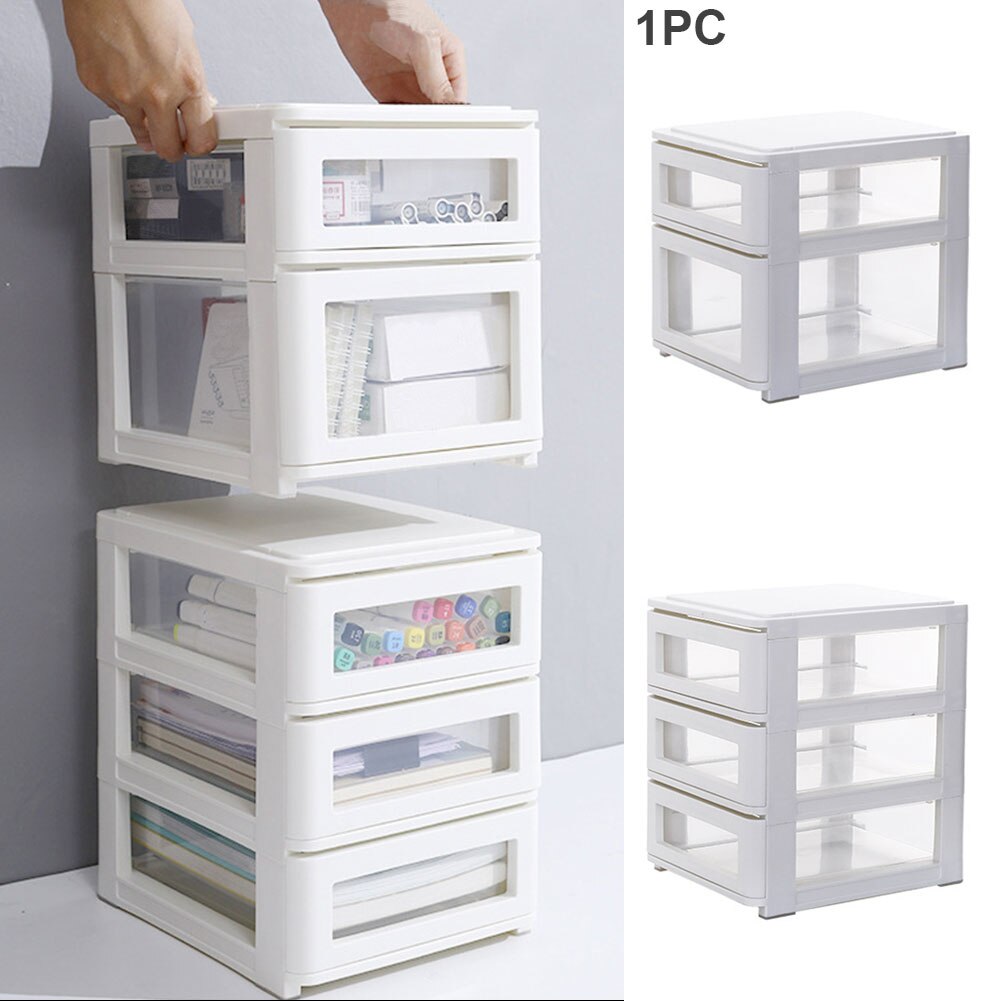 Bathroom Plastic Storage Drawers Display Clear Stackable Bedroom Smooth Cosmetic Reusable Desk Organizer Home Office