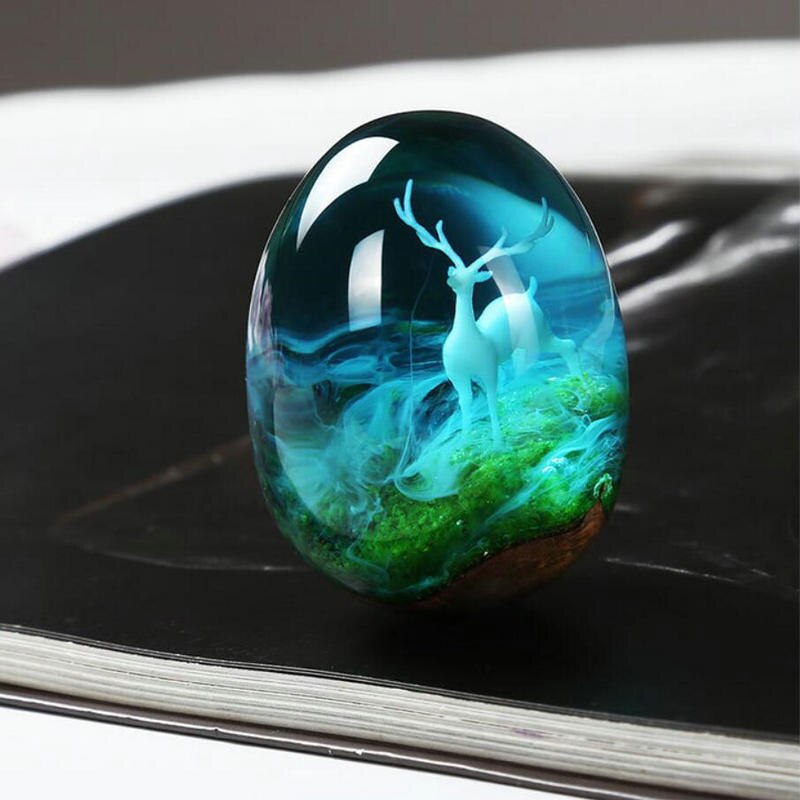 3D Mini Deer Stuff Miniature Craft Elk Resin Charms Jewelry DIY Epoxy Resin Pendant Fillings