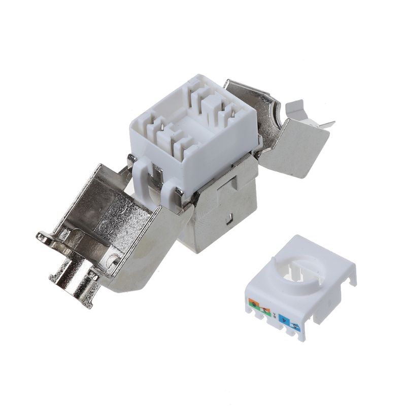 1Pc RJ45 Keystone Cat6/Cat6A Shielded FTP Zinc Alloy Module Keystone Jack Network Adapter
