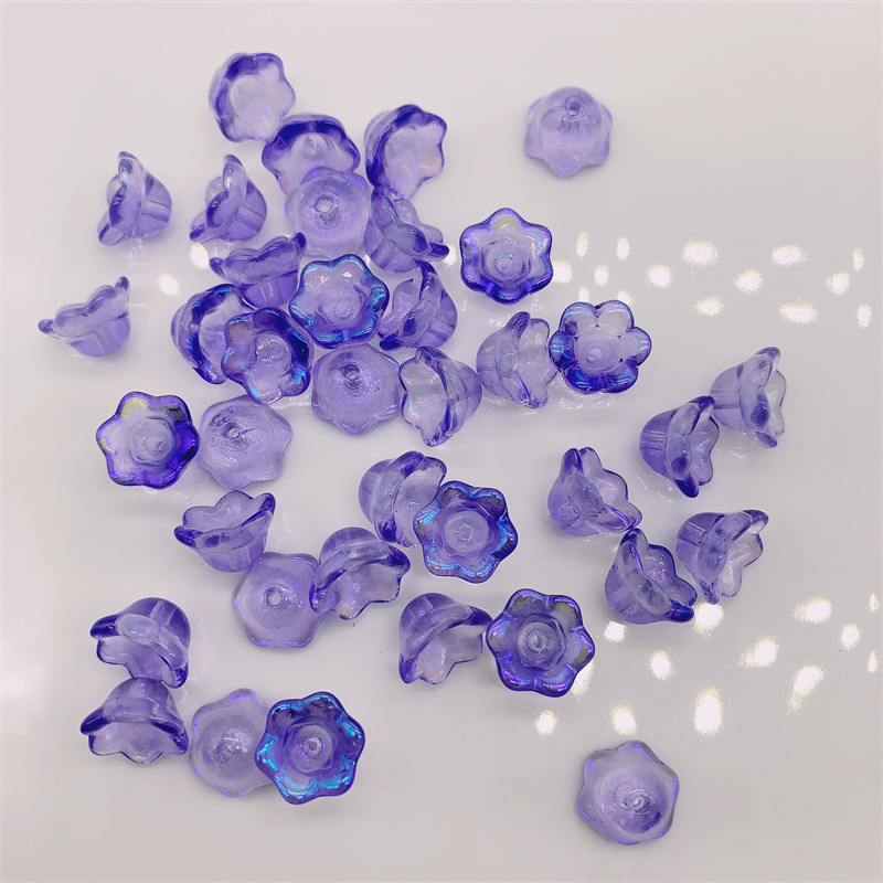Perles de Verre en Forme de Fleur de Muguet, Accessoire de 6x10mm, 50 Pièces/Lot