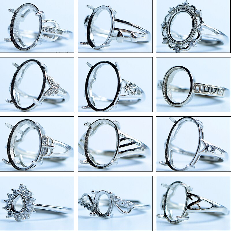 Adjustable Blank Ring Base Fit Glass Cabochons Cameo Setting For Man Woman DIY Ring Jewelry Making Accessories Ring