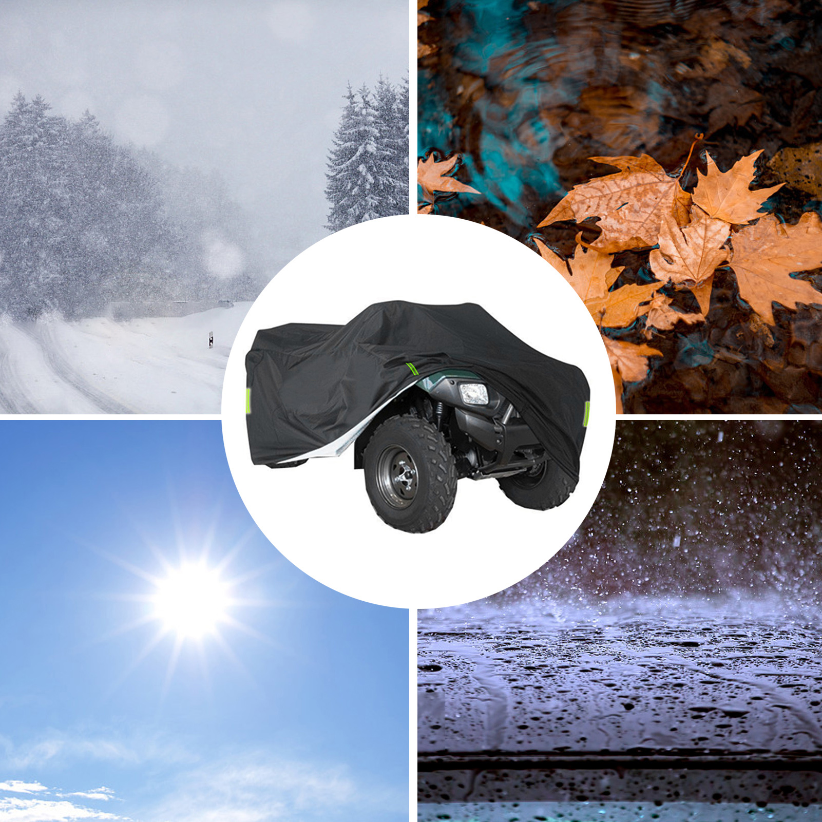 Quad Bike ATV Cover Universal 190T Waterproof Resistant Dustproof Anti-UV Motorcycle Vehicle Car ATV Covers M L XL XXL XXXL