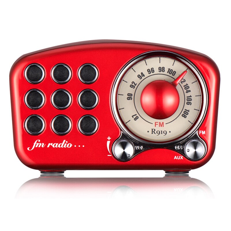REDAMIGO przenośne Radio FM głośnik wzmacniacz Bluetooth odtwarzacz kart TF R919: Czerwony