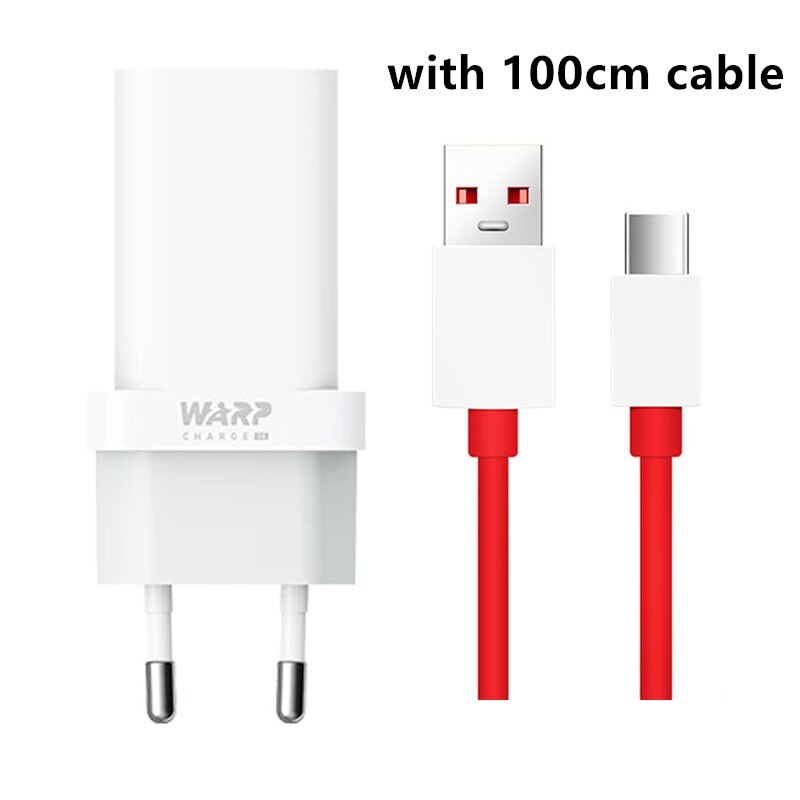 Original oneplus 7t pro ladegerät, 30w netzteile, 30 autoladegeräte, 6a usb-typ-c-kabel, oneplus 8, 7 , 7t, 7 pro , 6 , 6t, 5v/6a warp ladegerät: Eu mit 100cm kabeln