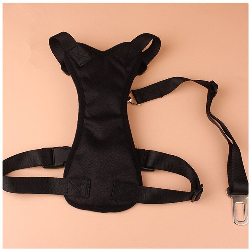 Veiligheid Hond Autogordel Pet Harness En Leash Set Verstelbare Nylon Mesh Voertuig Harnassen Hond Vest Voor Medium Grote honden: Black / L