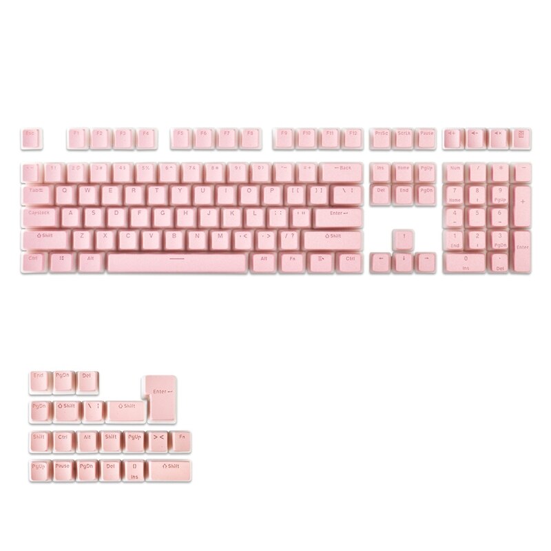 108-Key RGB Two-Color Translucent Keycaps for Gateron/ Cherry/ Kailh Mechanical: Pink
