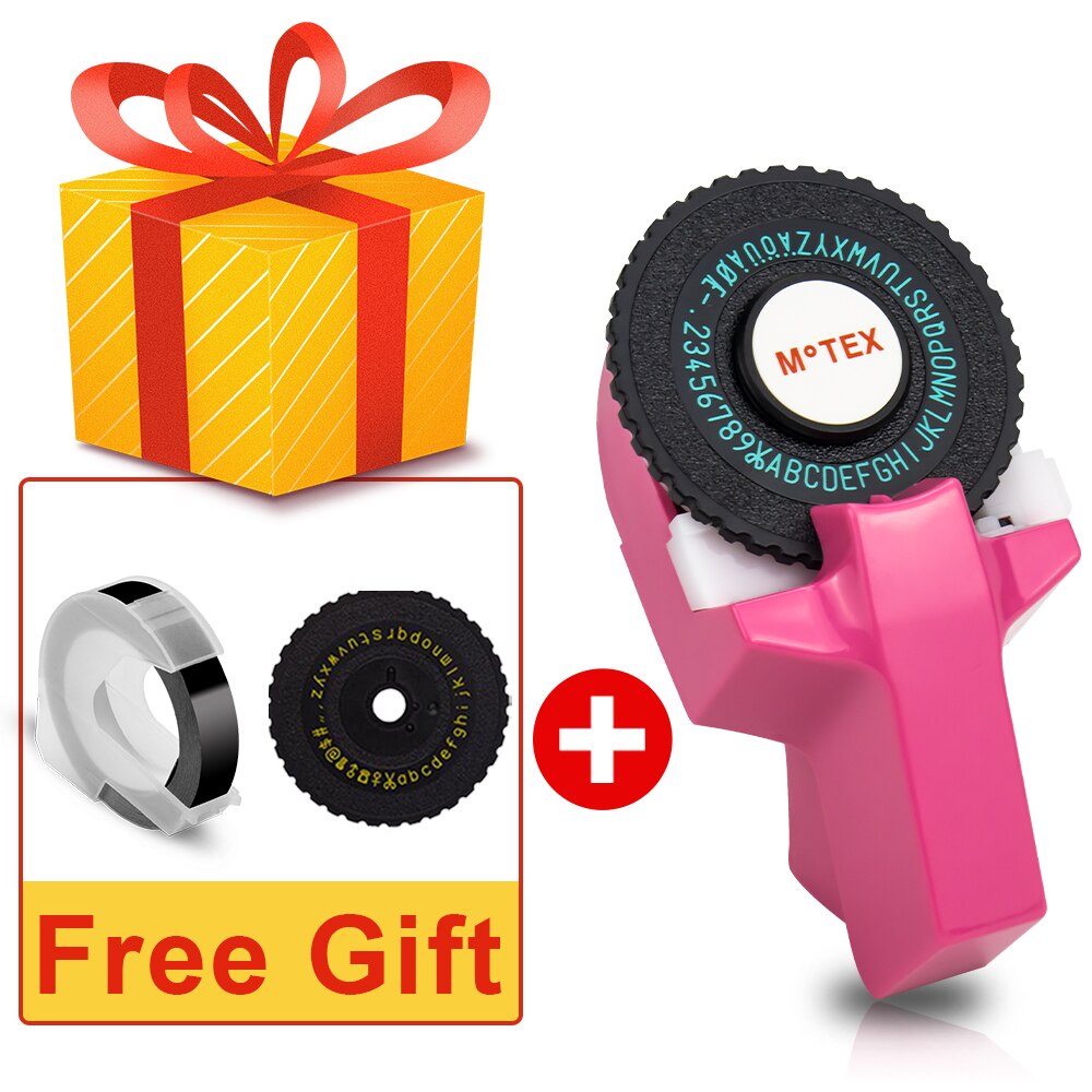 3PK 9mm 3D tłoczenie taśma z etykietami dla Motex E101 drukarka do etykiet dla Dymo E-101 instrukcja maszyna do pisania DIY 3D taśma drukarka etykiet maszyna: Pink Printer-Gifts