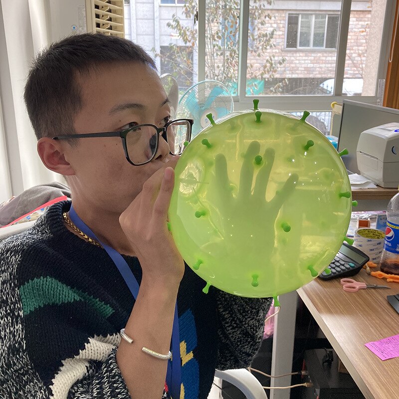 Novel and peculiar inflatable bobo ball burr blowing balloon and bouncing ball inflatable toy