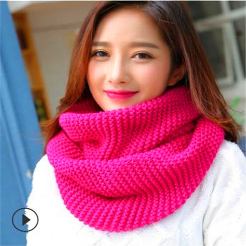 Winter han editie sjaals breien wol kraag vrouw met dikke warme pure kleur 2 val hoofddoek  cn009: Cn009-8