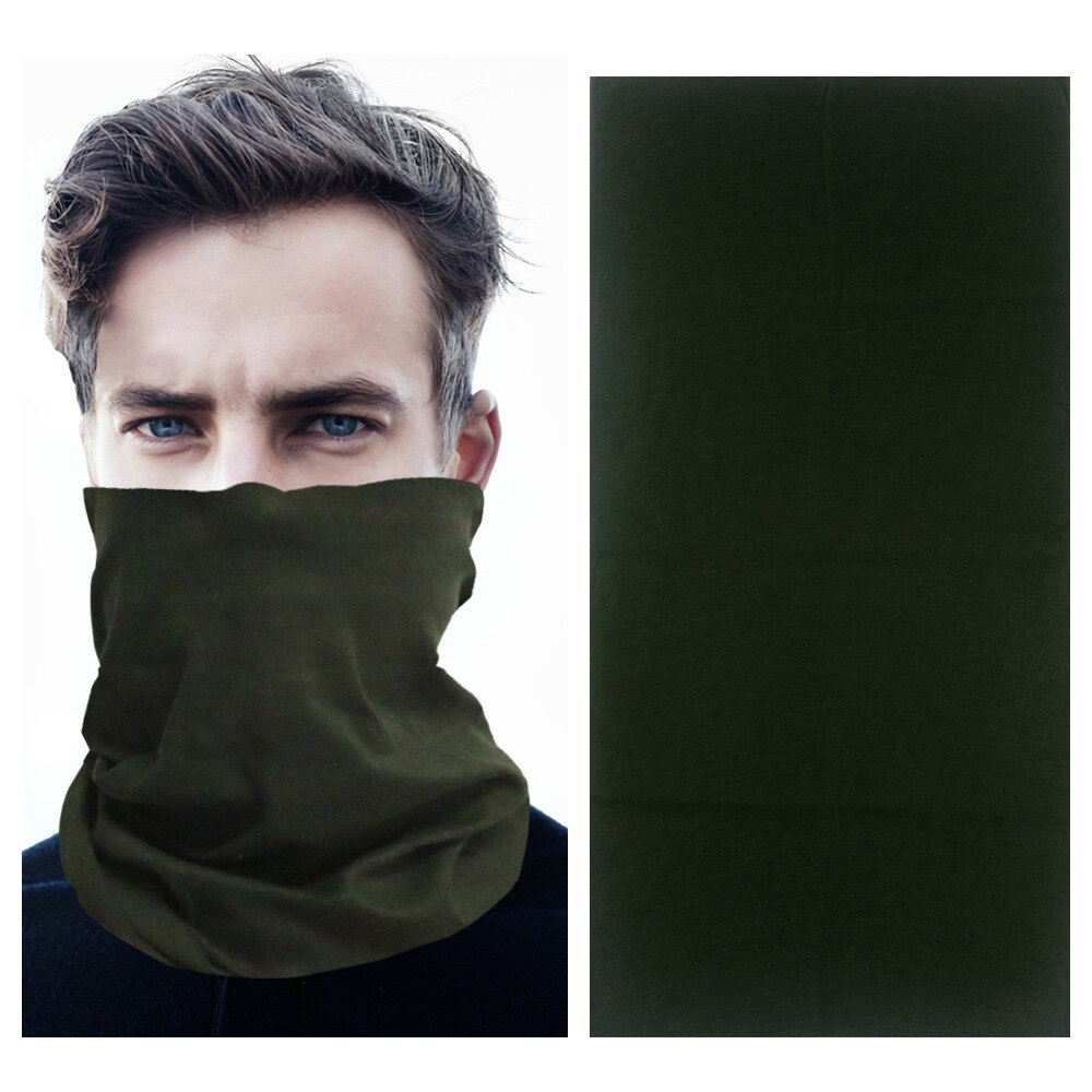 Solid Bandana Scarf Headband Hiphop Hijab Seamless Tubular Soft Multi Functional Magic Bandanas Tube Ring Scarf: S008 Army green
