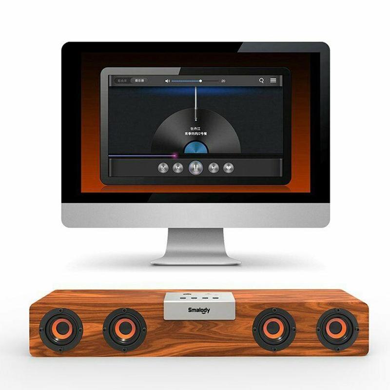 Bluetooth 5.0 Wireless TV Soundbar 4 Speaker Sound For home Speaker Theater Stereo Powerful Wooden Bar 20W Subwoofer Home P T2J9