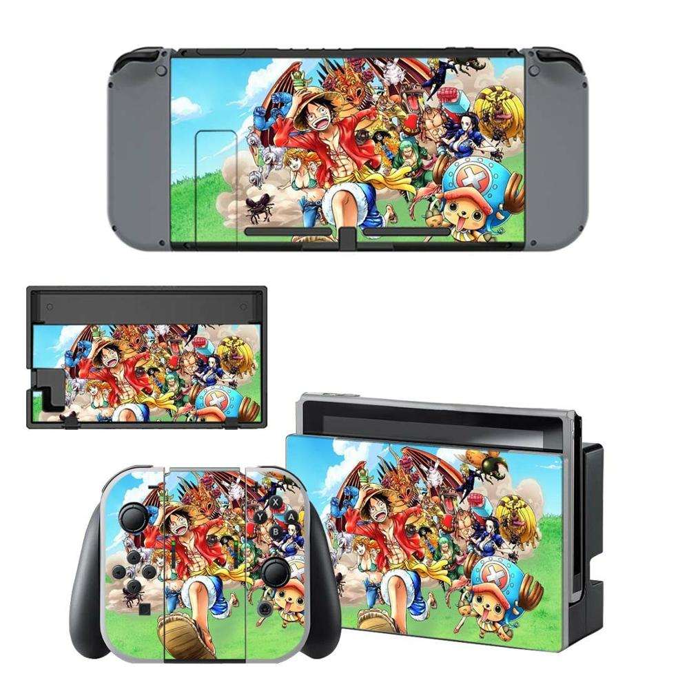 Conmutador Nintendo una piel pieza Luffy Nintend interruptor adhesivo pegatinas para la consola Nintendo Switch Joy-con base con tomas de control pieles