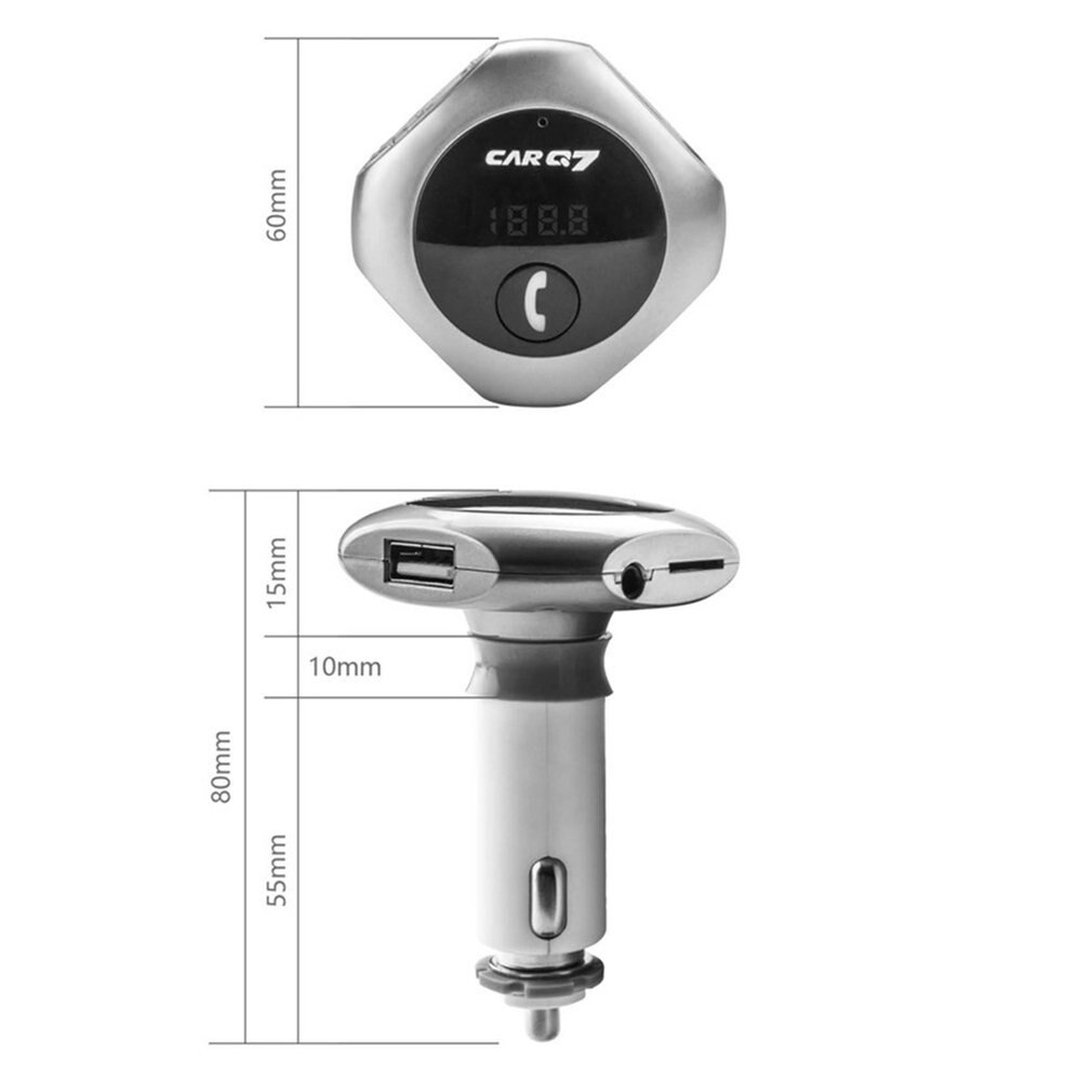 Auto Speler Dual Usb Draadloze W Slot-In Fm-zender MP3 Speler 360 Graden Roterende Car Charger