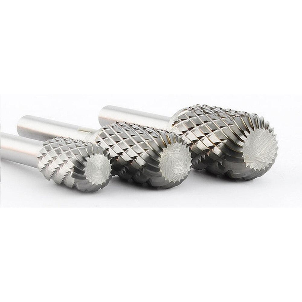 Cylindrical Semi-circular 1pcs Tungsten Steel Alloy Rotary Boring Head Grinding Head Milling Cutter W-shaped Wood Carving Head