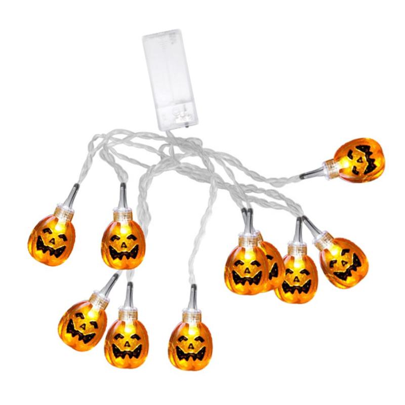 10 LEDs Halloween Pumpkin String Lights 3D Halloween Lantern Party Home DIY Decor 1.2m Warm White Battery Operated Light: 5