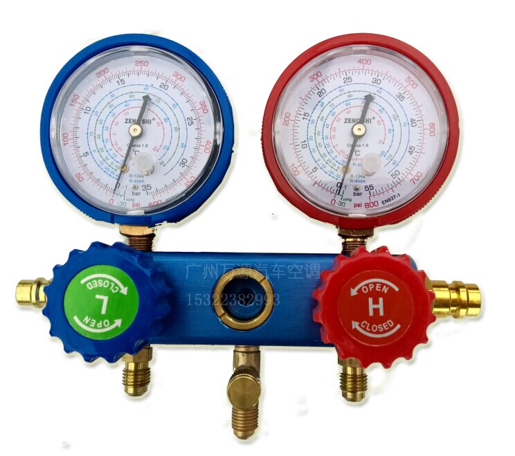 car air-conditioner cold media pressure gauge group R-134a\R-22\R-404A\R-410A refrigerant quick connector - bottle opener