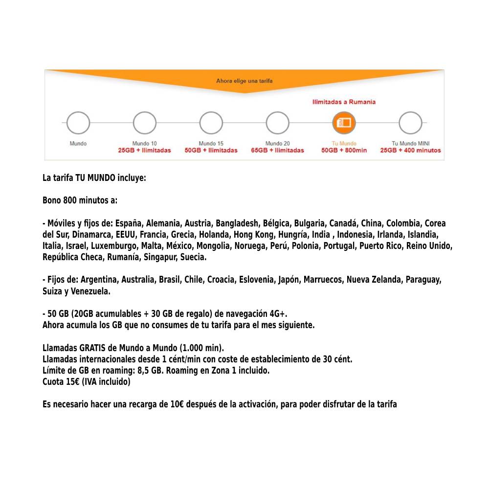 Tarjeta Sim Prepago Orange con 5€ de Saldo, Tarjeta SIM Micro Nano de Prepago, ORANGE MUNDO 5 ROAMING EUROPA INCLUÍDO, Activacion con Tus Datos.