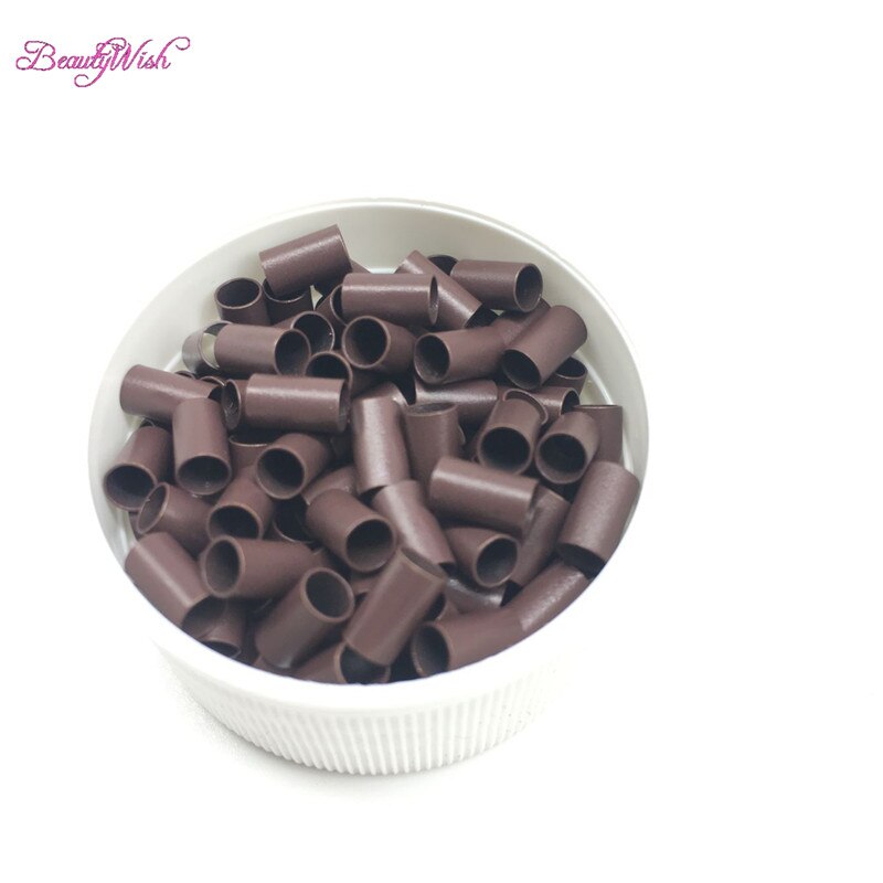 Micro link anel de micro miçangas, loiro, preto, marrom, 1000 peças, 3.4x3.0x6.0mm, em cobre reto, anel de mini fechaduras, miçangas para eu dica de cabelo