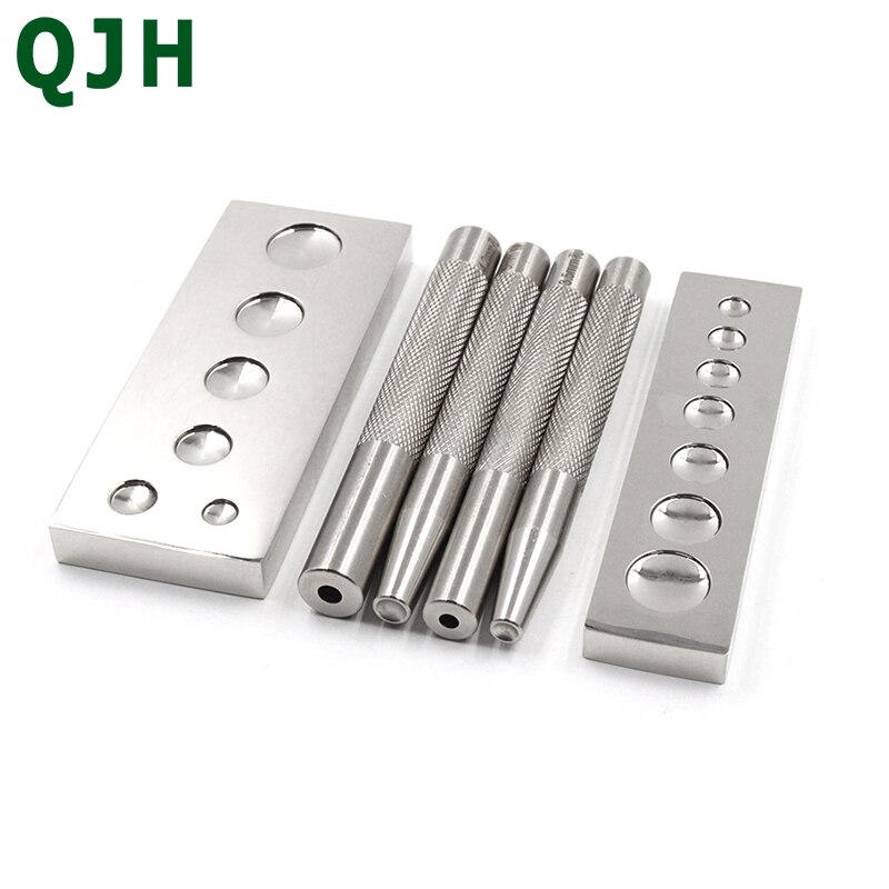 Metal Leather Craft Tool Die Punch Hole Snap Rivet Button Setter Base Kit DIY Punching and Mounting Rivet Buttons Tools