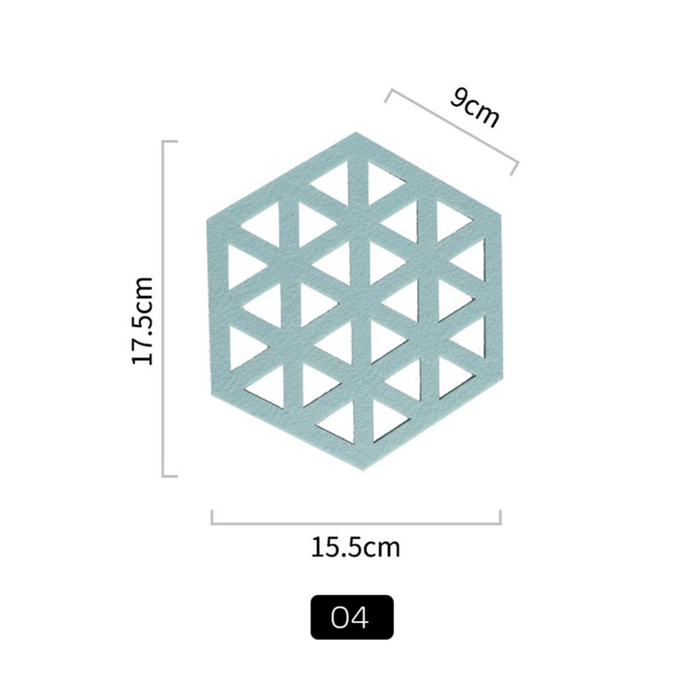 Chic Silicone Coaster Cup Hexagon Mats Pad Heat-insulated Bowl Placemat Home Decor Desktop Eco-friendly Japanese Simple 1PCS: D-Green 15.5-17.5