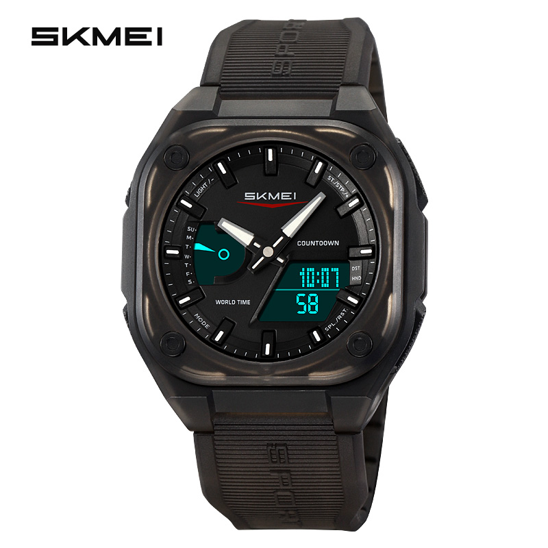SKMEI 2328 reloj digital Reloj de pulsera deportivo de para hombre Cuenta regresiva Tiempo de ahorro de luz diurna con 5 relojes de despertador a prueba de agua